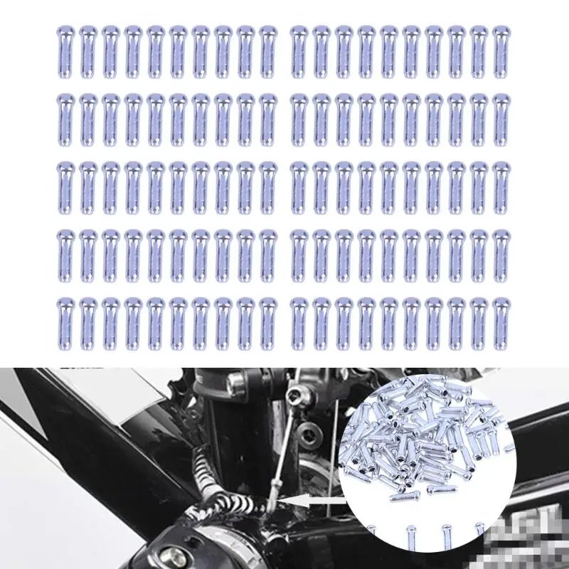 100 قطعة/الوحدة سبائك الألومنيوم دراجة دراجة الفرامل كابل نصائح derailleur شيفتر الداخلية كابل نصائح سلك نهاية كاب دراجة أجزاء