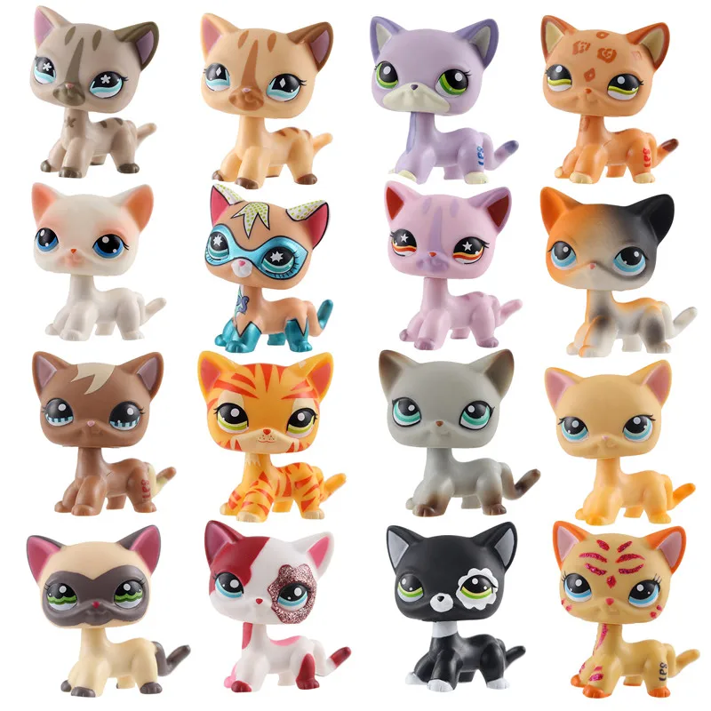 

Cute series pet shop series action characters collection 5CM-6CM pink and white cats various colors collection gifts