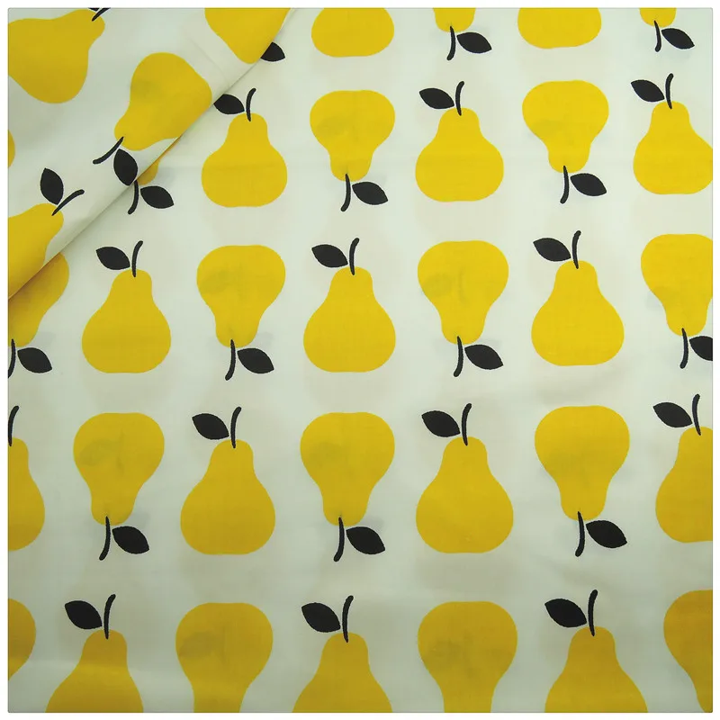 

Yellow Pears Printing Twill Cotton Fabric Fat Quaters sewing baby cloth Quilting scrapbooking Patchwork Fabric diy tecido tissue
