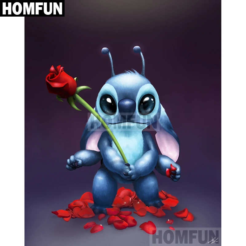 

HOMFUN Full Square/Round Drill 5D DIY Diamond Painting "Cartoon rose" Embroidery Cross Stitch 5D Home Decor Gift A01908