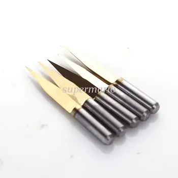 

5x Titanium Coated Carbide PCB Engraving CNC Bit Router Tool 20 Degree 0.2mm Tip