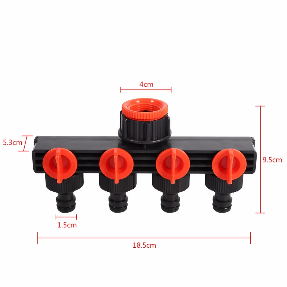 4 пути садовый шланг разделитель труб пластиковый капельный орошение полив сельскохозяйственный 4 пути кран разъемы сад