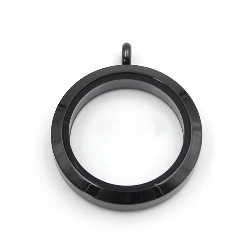 

10Pcs/lot Stainless steel waterproof locket 20mm 25mm 30mm twist black plain face floating locket pendant for women
