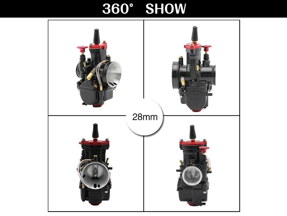 Alconstar-черный цвет 21 24 26 28 30 32 34 мм MIKUNI мотоцикл Карбюратор с мощностью Jet 2 T/4 T двигатель внедорожный кафе гонщик ATV