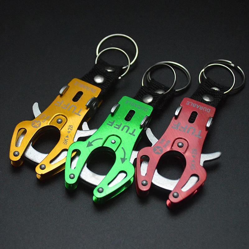 

Outdoor Survival Hook Buckle Portable Tiger car Keychain Carabiner Quick Release Clip Hiking Key Bag Lock Tool