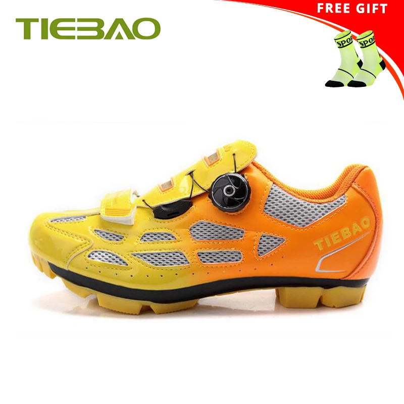 

Tiebao Men Cycling Shoes MTB Mountain Bike Breathable Non-slip MTB Bicycle Shoes PU upper Sneakers zapatos ciclismo SPD shoes