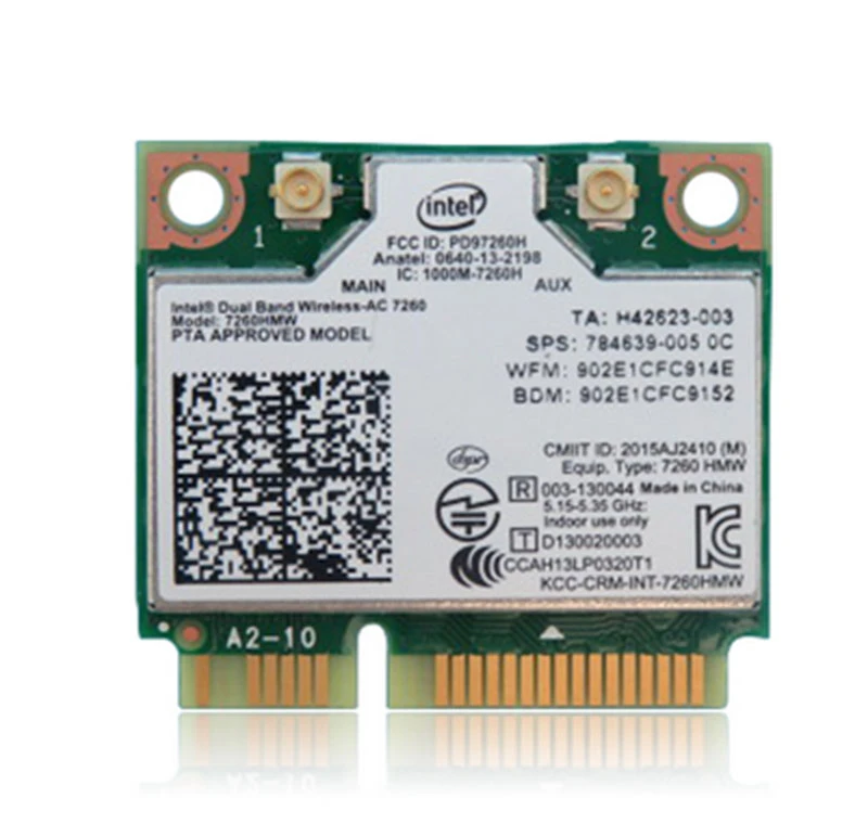 New Intel Dual Band Wireless Ac 7260 Ac7260 7260hmw 7260ac 802 11ac Mini Pci E 2 4g 5g Dual Band 2x2 Wifi Card Bluetooth 4 0 802 11ac Mini Pci E Wifi Cardintel Dual Band Wireless Aliexpress