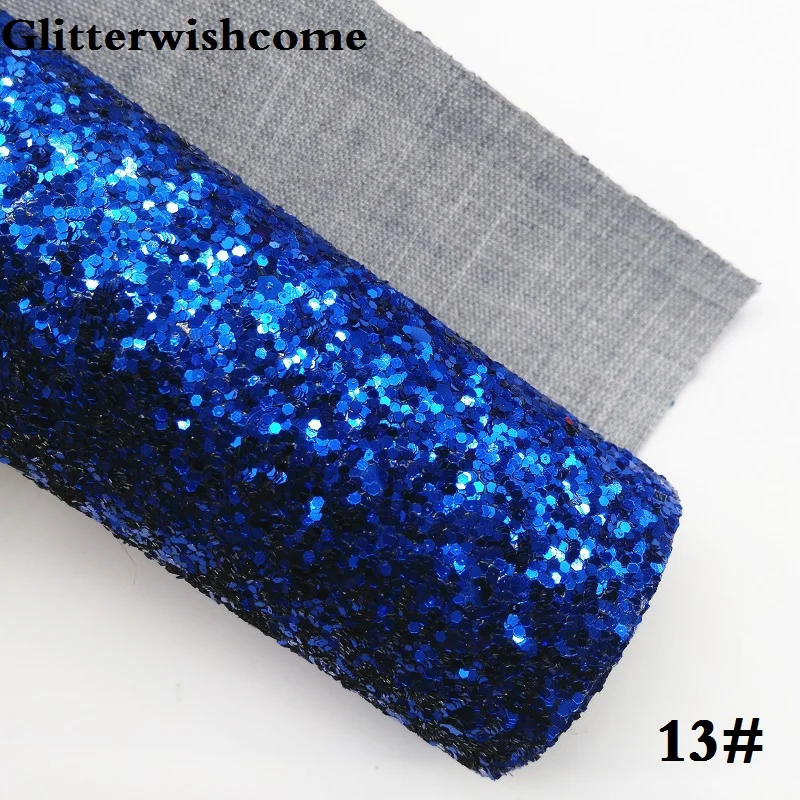 Glitterwishcome 30X134 см мини-рулон синтетическая кожа, массивная блестящая кожа ткань винил для луков, GM021 - Цвет: 13