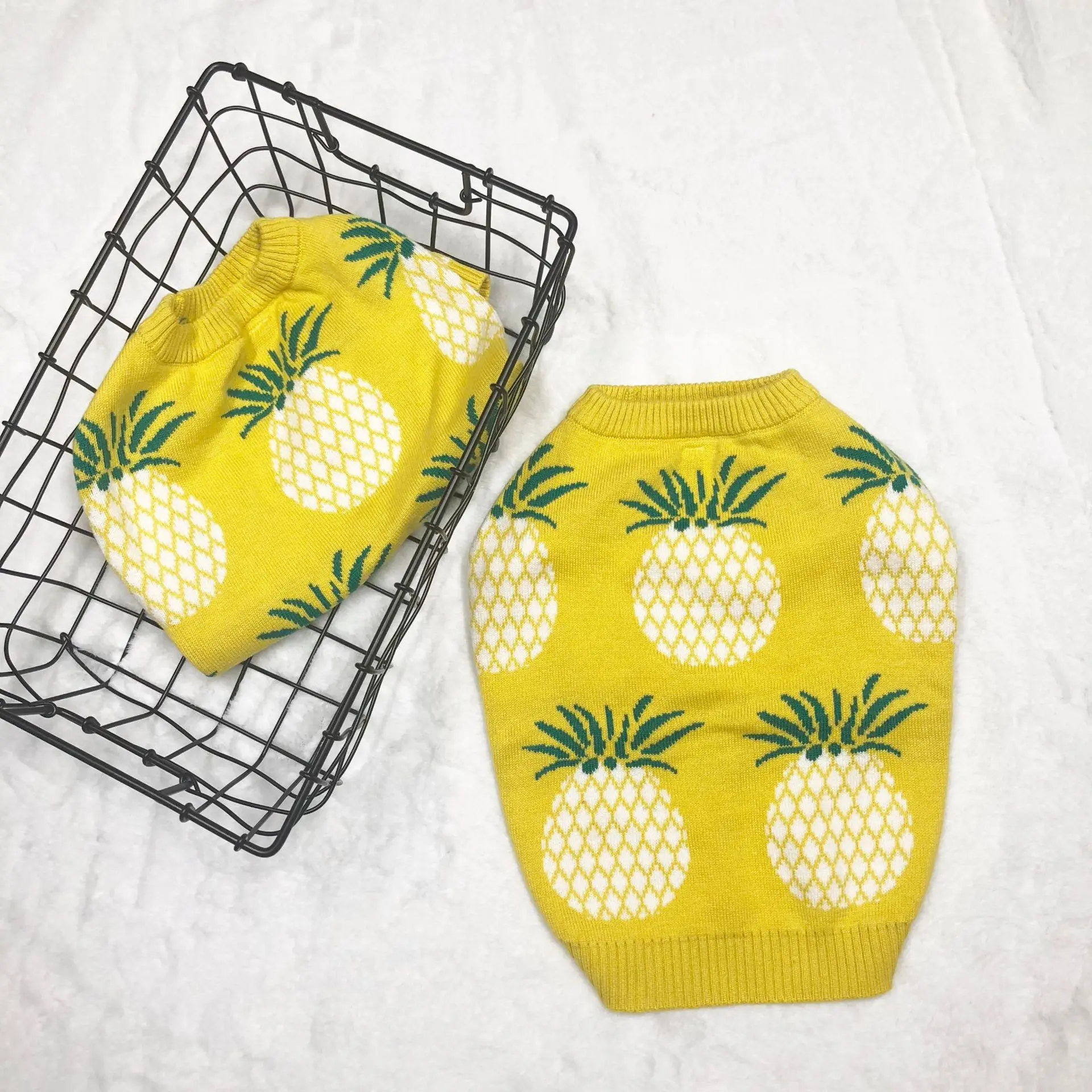 

Winter Pet Clothes for Dogs Puppy Clothing French Bulldog Coat Pug Costumes Pineapple Sweater For Small Dogs Chihuahua
