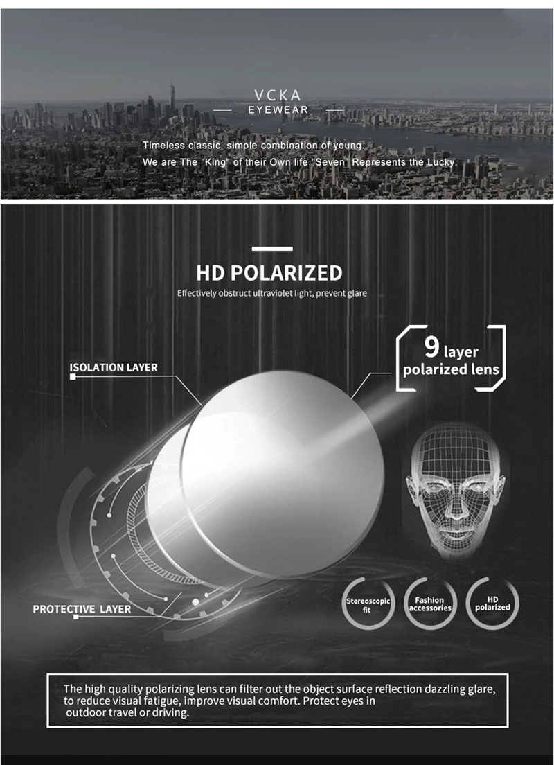 VCKA, поляризованные солнцезащитные очки для вождения, мужские, пилот, хамелеон, обесцвечивание, солнцезащитные очки, классические, женские, oculos de sol masculino, очки