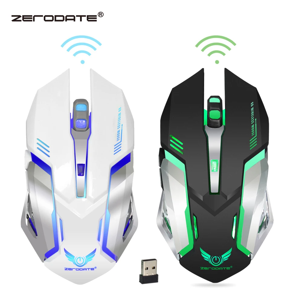 Дешево ZERODATE 2.4g беспроводное устройство мышь перезаряжаемые игровой Оптический 2400 точек на дюйм мыши Компьютерные для портативных ПК компьютер Эр...