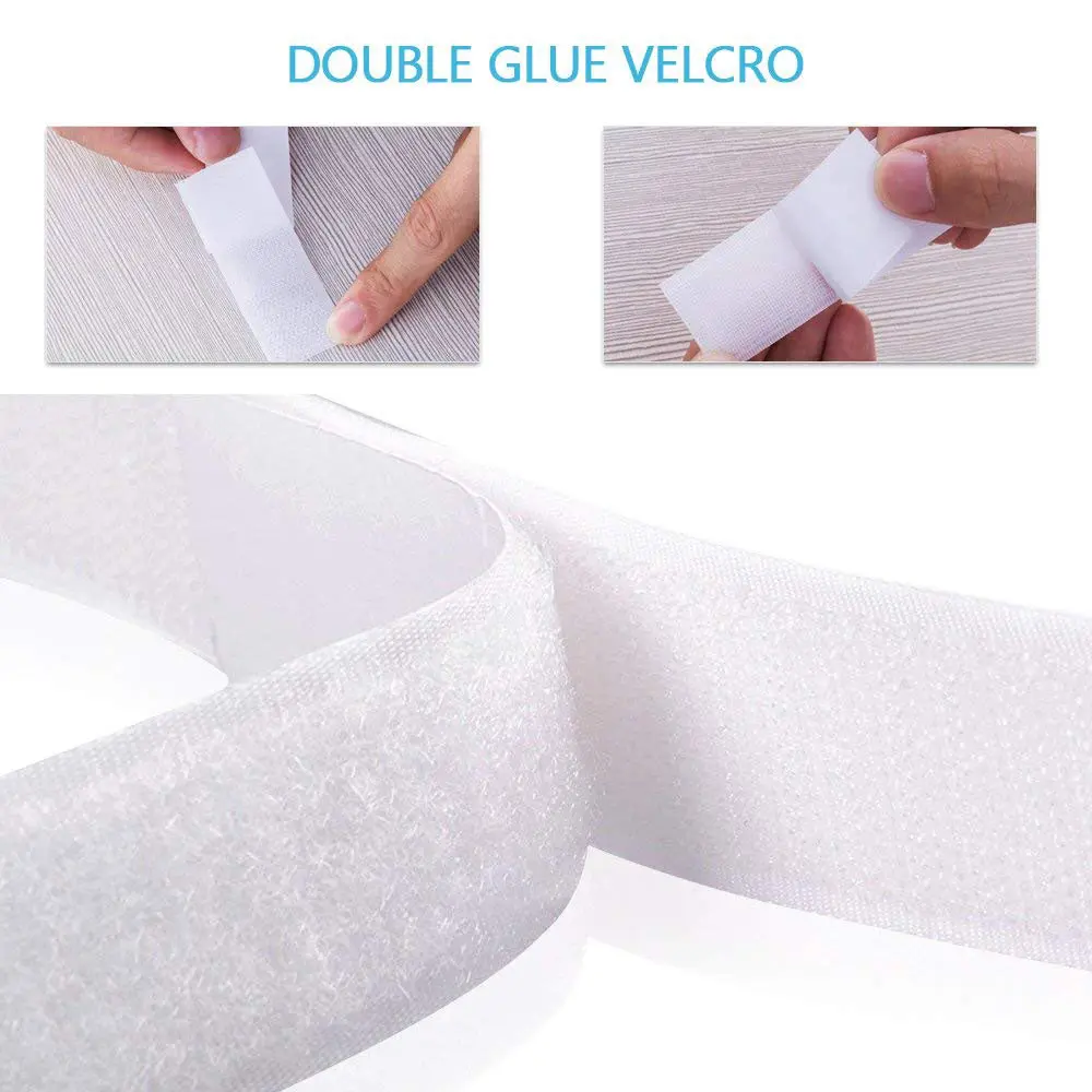 2Pcs-[15M-Male-15M-Female]-Strip-Gripping-Adhesives-Tapes-25Mm-White-Black-Scratch-Hook-Loop-Tape-For-Photo-Frames-Installation-(25)