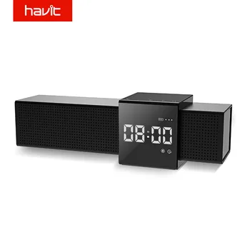 

HAVIT Portable Bluetooth Speaker 3D Stereo Sound Wireless Loudspeaker Audio Player for Phone with Time Display Clock Alarm M28