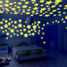 20 шт 3D звезды светится в темноте наклейки на стену светящиеся флуоресцентные наклейки на стену для детей Детская комната спальня потолок домашний декор