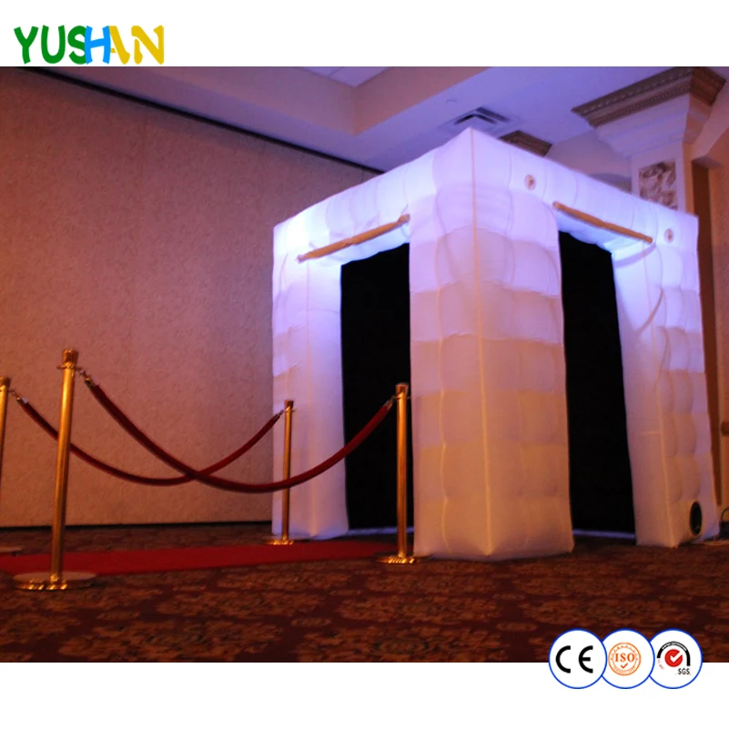 8ft with 2 doors Portable Photo booth 16 colors lighting inflatable