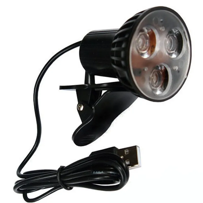 Cheap USB 3-LED Clip-on Table Desk Reading Light Lamp Bulb For Laptop Computer Outdoor Sport Portable bikes Hiking Light Black P# 3