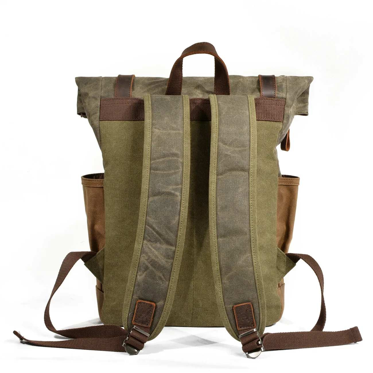 Винтажный Мужской Большой Вместительный военный промасленный кожаный холщовый рюкзак, школьные сумки, Подростковый рюкзак для ноутбука, вещевой мешок для женщин