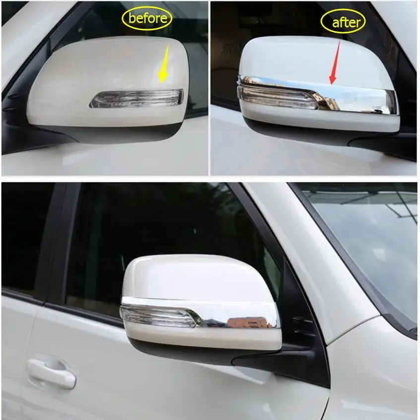 2pcs ABS Chrome Interior Air Vent Intake Cover For Toyota LC Prado FJ150 2010-16