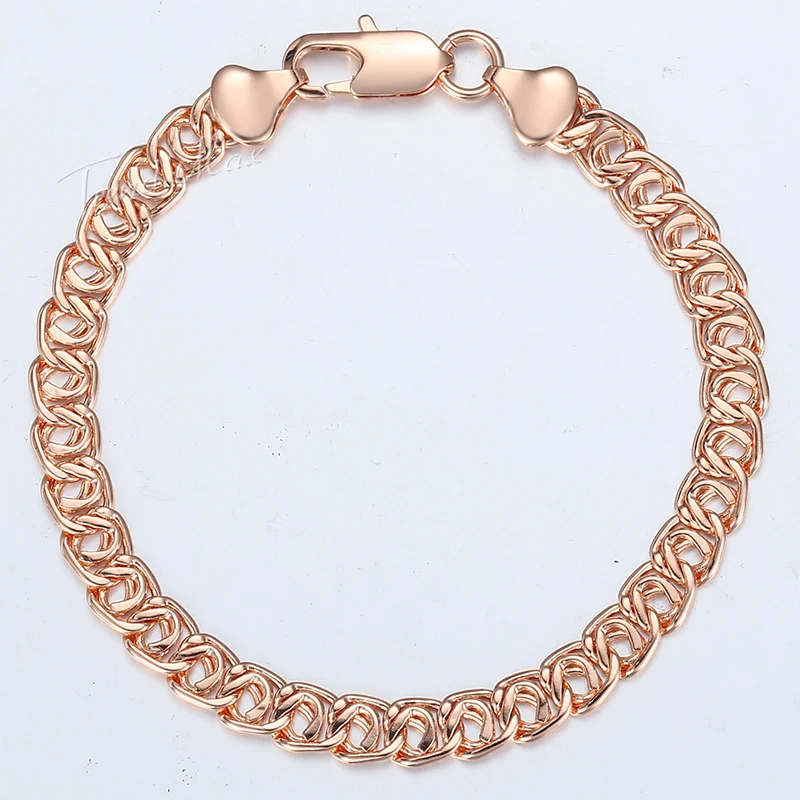 

585 Yellow White Rose Gold Filled Womens Bracelet Chain Snail Link 7mm 18cm 20cm 23cm GB293