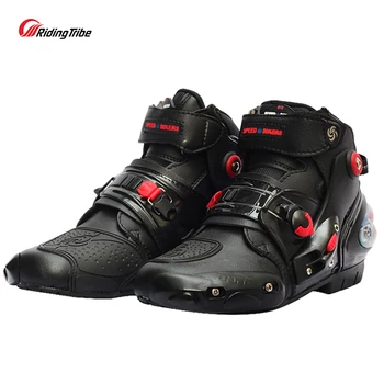 Rijden Stam Motorfiets Enkel Laarzen Anti-Slip Racing Beschermende Schoenen Motocross Motobike Off-Road Moto Laars Voet Protector a9001