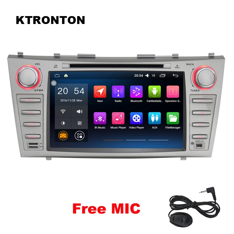 

4GB RAM 8-core Android 8.0 Car DVD Player for Toyota Camry Aurion 2007-2011 Radio GPS Navigation WiFi DVR, Support OBD DAB+ 4G