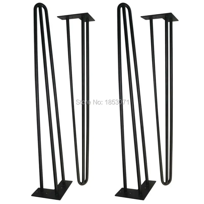 34 "Hoch x 1/2", metall Haarnadel Tischbeine, set von 4, Mitte Des