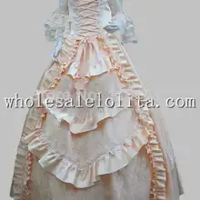 17 18 век благородный Marie Антуанетт рококо бальное платье цвета шампанского/готическое платье косплей
