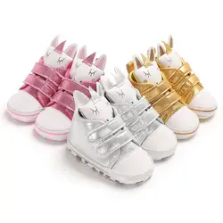 Детская обувь с рисунком Rubbit для новорожденных девочек и мальчиков, Нескользящие ботинки, обувь для малышей с мягкой подошвой