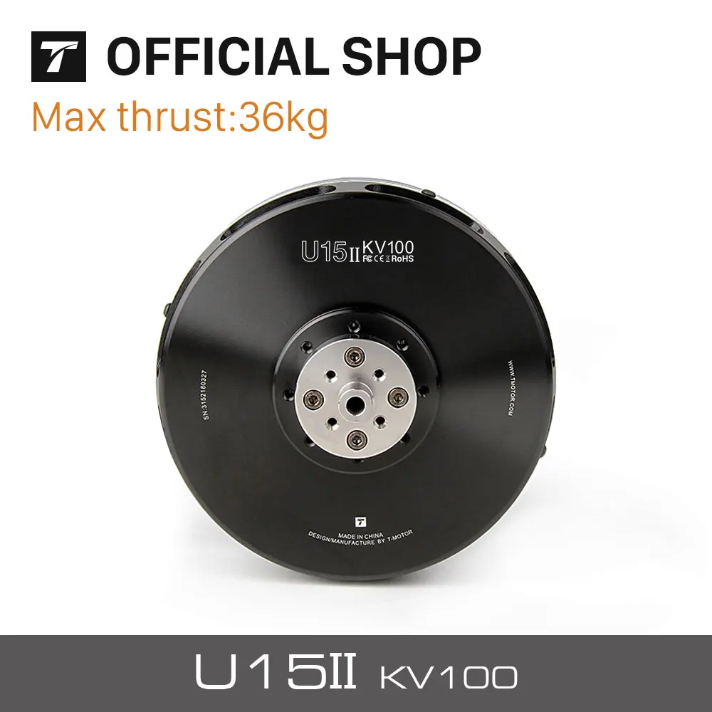 

T-MOTOR U15 II KV100 Outrunner Waterproof 12-24S Brushless Motor for freight transport & manned uav giant multi-copter drone