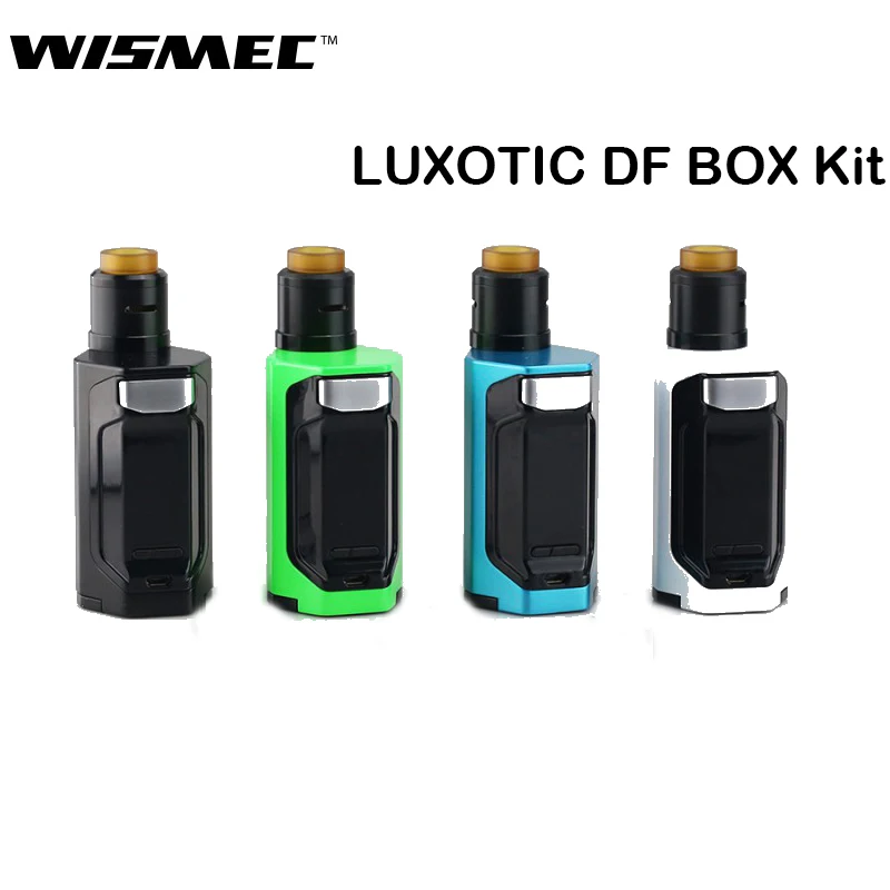 

Original Wismec Luxotic DF Box Kit Luxotic DF TC MOD 200W with Guillotine V2 RDA 7ml Bottle E Cigarette Vape Kit Squonker Vaper