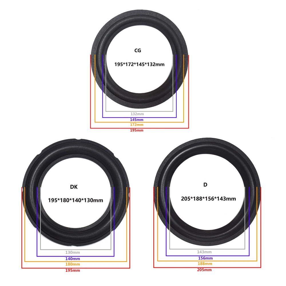 8 дюймов кольцо из вспененного материала для динамика с объемным краем НЧ-динамик ремонт складной край кольцо сабвуфера DIY аксессуары для ремонта Подвески динамика