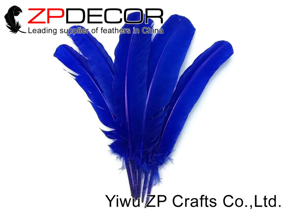 Turkey Quill Feathers, 6 Pieces - ROYAL BLUE Turkey Rounds Quill Feathers2