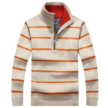 

Mature Men Basic Pullovers Sweaters Quater Zipper Design Knitwear Soft Wool Blends Pullover Man Leisure Knitted Tops Sweater Man