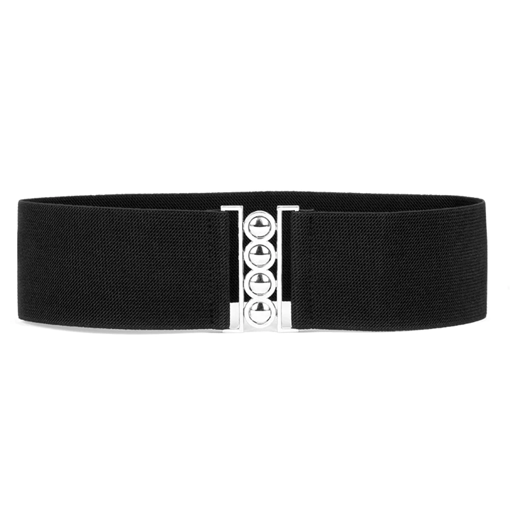 

Women Ladies Girls Waist Belt Corset Retro Buckle Fastening Elastic Beads Solid