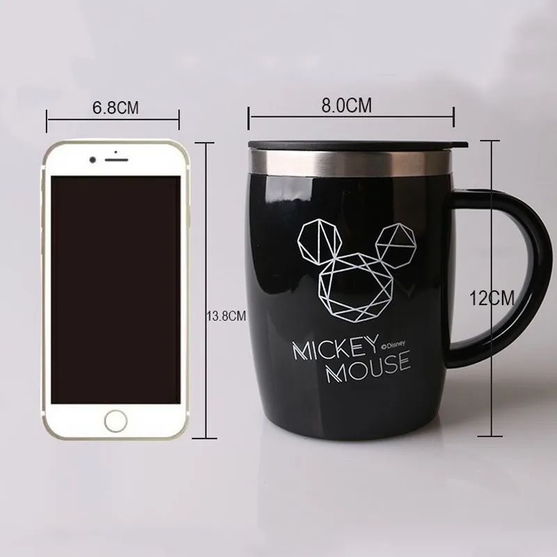 Criança com Tampa de Isolamento Lidar com Copo Copos de Leite Presentes de Aniversário Disney Caneca Mickey Mouse Inoxidável Escritório Antiderrapante Café 2020 6 Mamãe e Bebê