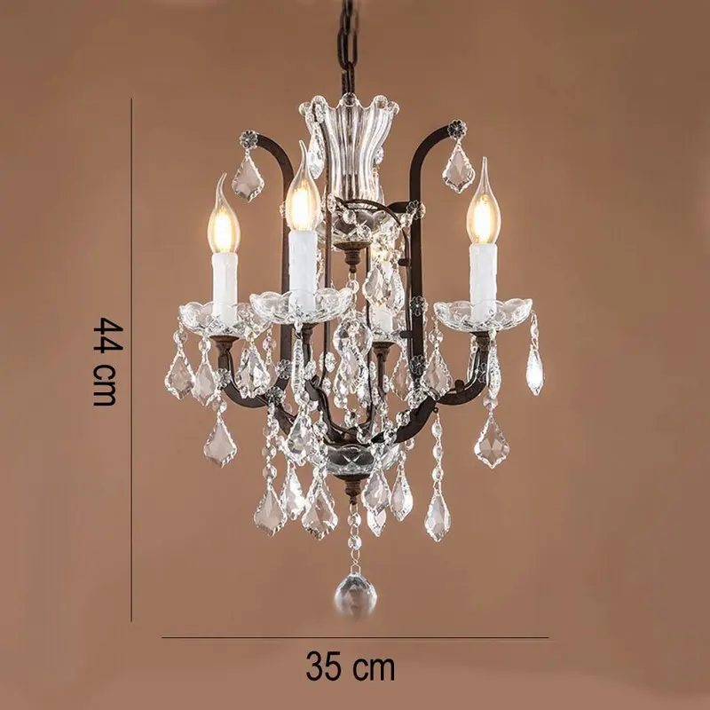 Retro Vintage Antique Rust French Mini 4 Arms Chandelier Crystal Retro Vintage Antique Rust French Mini 4 Arms Chandelier Crystal European Empire Style For Living Room In Chandeliers From Lights