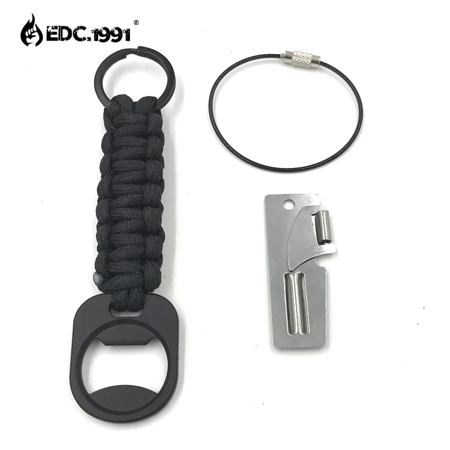 

EDC.1991New Paracord Pocket Opener Practical Multi Tool Double Peeler Stainless Steel EDC Pocket Multi Tool Outdoor Can Opener