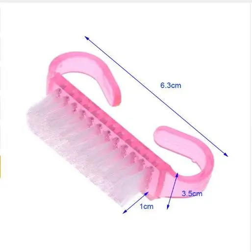 10 шт инструментов для ногтей для удаления пыли Пластик Маникюр чистый кисточка для ногтей, инструменты розовый цвет для обучения нанесению акрила УФ гель для педикюра, инструмент Профессиональная щетка для волос - Цвет: 1PCS
