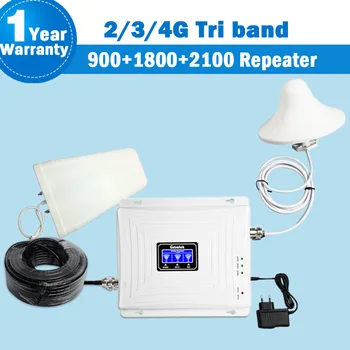 

Lintratek Tri Band Repeater 2G 3G 4G GSM 900mhz dcs 1800 WCDMA/UMTS 2100MHz Amplifier Antenna Mobile Phone 4g Signal Booster S59
