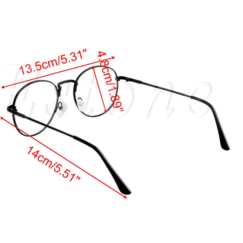 1 шт., ретро очки с круглыми прозрачными линзами, очки для женщин и мужчин, металлическая оправа для очков