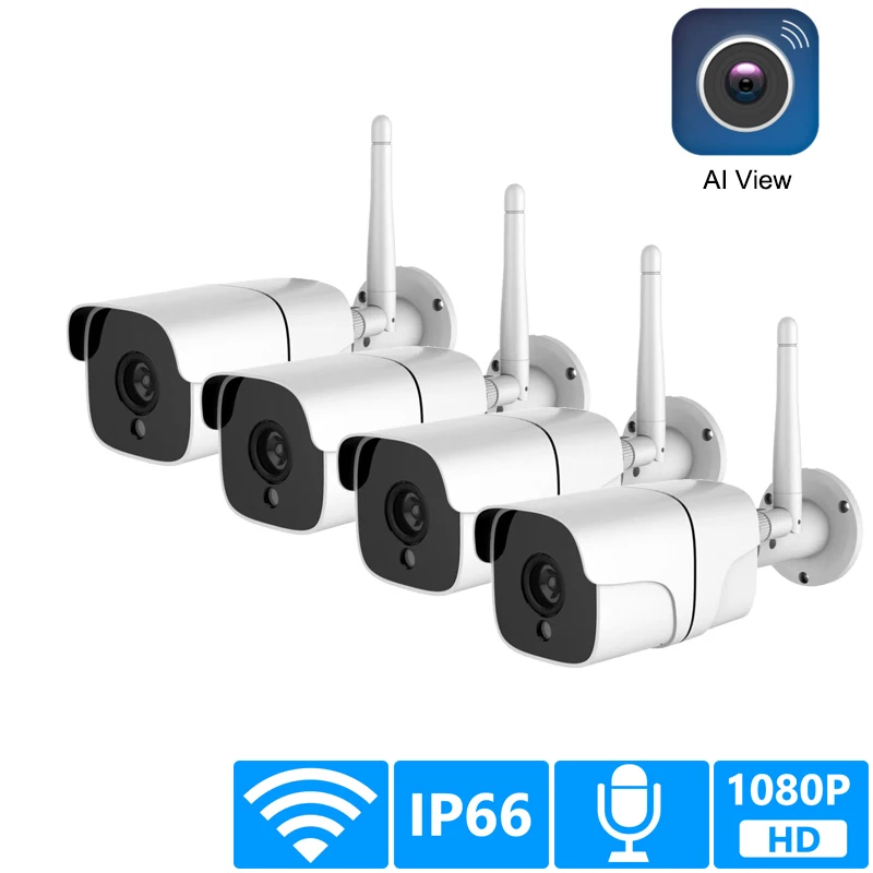  Wireless Security Camera System 1080P IP Camera Wifi SD Card Outdoor 4CH Audio CCTV System Video Su - 33043892258