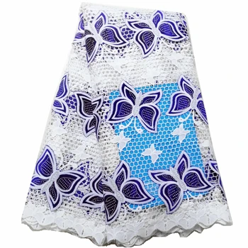 

Stons Butterfly Milk Silk Lace African Swiss Tulle Velvet Mesh Guipure Lace Fabric High Quality For Dress Sewing Nigerian White