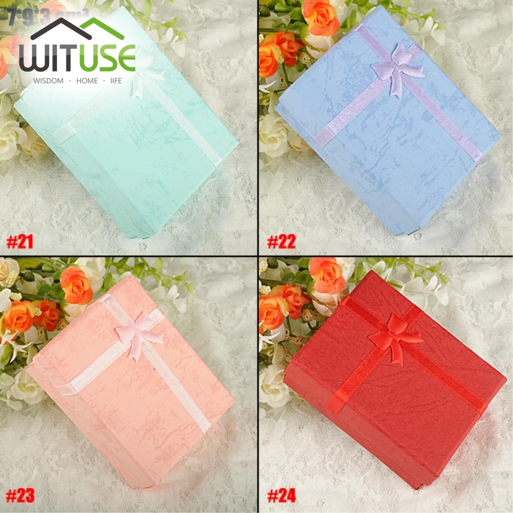 

Cheap Sale 1pc/lot 9 x 7 x 3 cm Paper Square Package Bowknot Jewelry Necklace Bracelet Present Gift Box Case