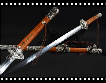 

High Quality Chinese WUSHU Sword Katana Sharp Folded Damascus Steel Battle Ready Knife Full Tang