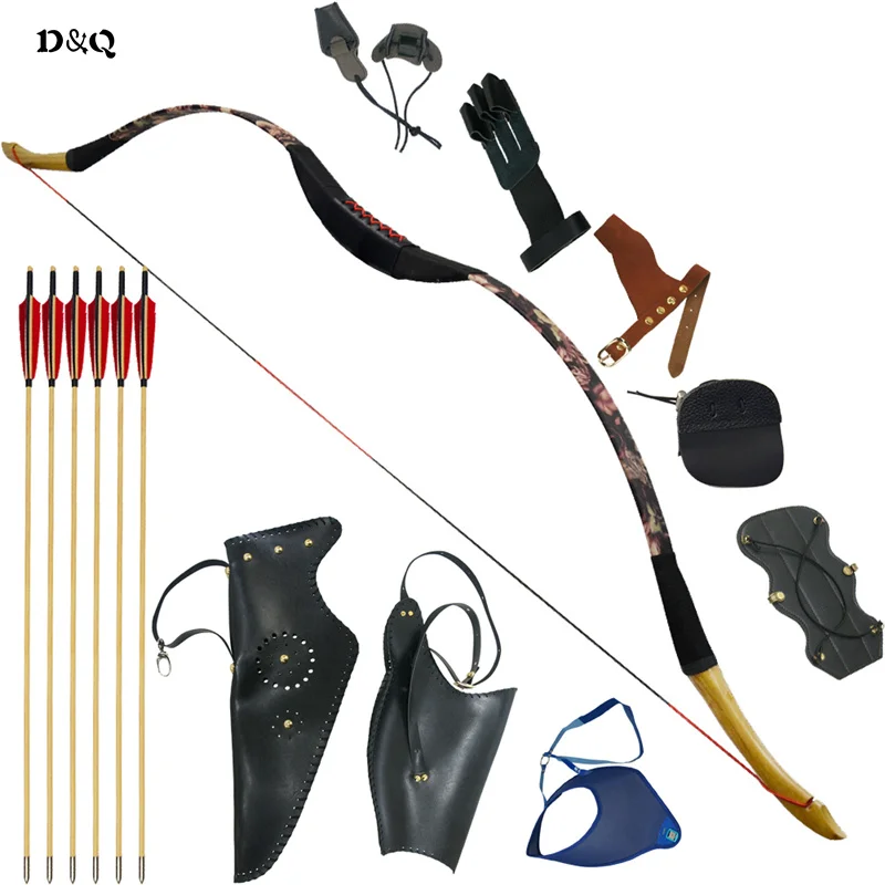 Qidi Archery Training Hunt Wooden Wood Arrows Blue Real Feathers wholesales Archery
