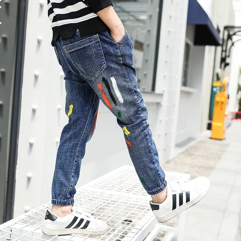 

Jeans For Boy Kids Clothes 2018 New Fashion Boy Clothing Print Kids Jeans Pants 2018 Autumn Long Denim Trousers Teenager 6 10 12