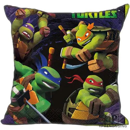 Best Custom Teenage-Mutant-Ninja-Turtles(1) Наволочка на подушку, спальня Home Square Наволочка на молнии(одна сторона)#190404-1-10 - Цвет: Pillowcase