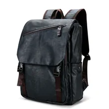 2019 New Brand Designer Men PU Leather Backpack Vintage Daypack Multi Pocket Casual Rucksack Vintage Handmade Tote High Quality