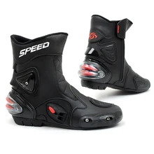 Pro-biker velocidade botas corrida de motos automóvel botas de cross-country sapatos de médio-longo