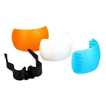 

3pcs White Yellow Blue Color Puffer Pop-Up Flash Soft Diffuser Cover Dome for Speedlite CanonPentax Camera DSLR